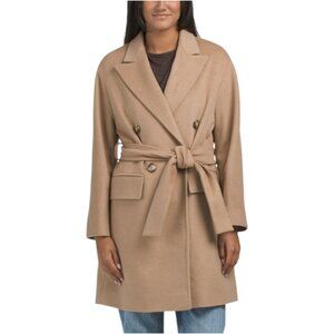 TARDIA Made In Italy Virgin Wool And Cashmere Blend Double Breasted Coat